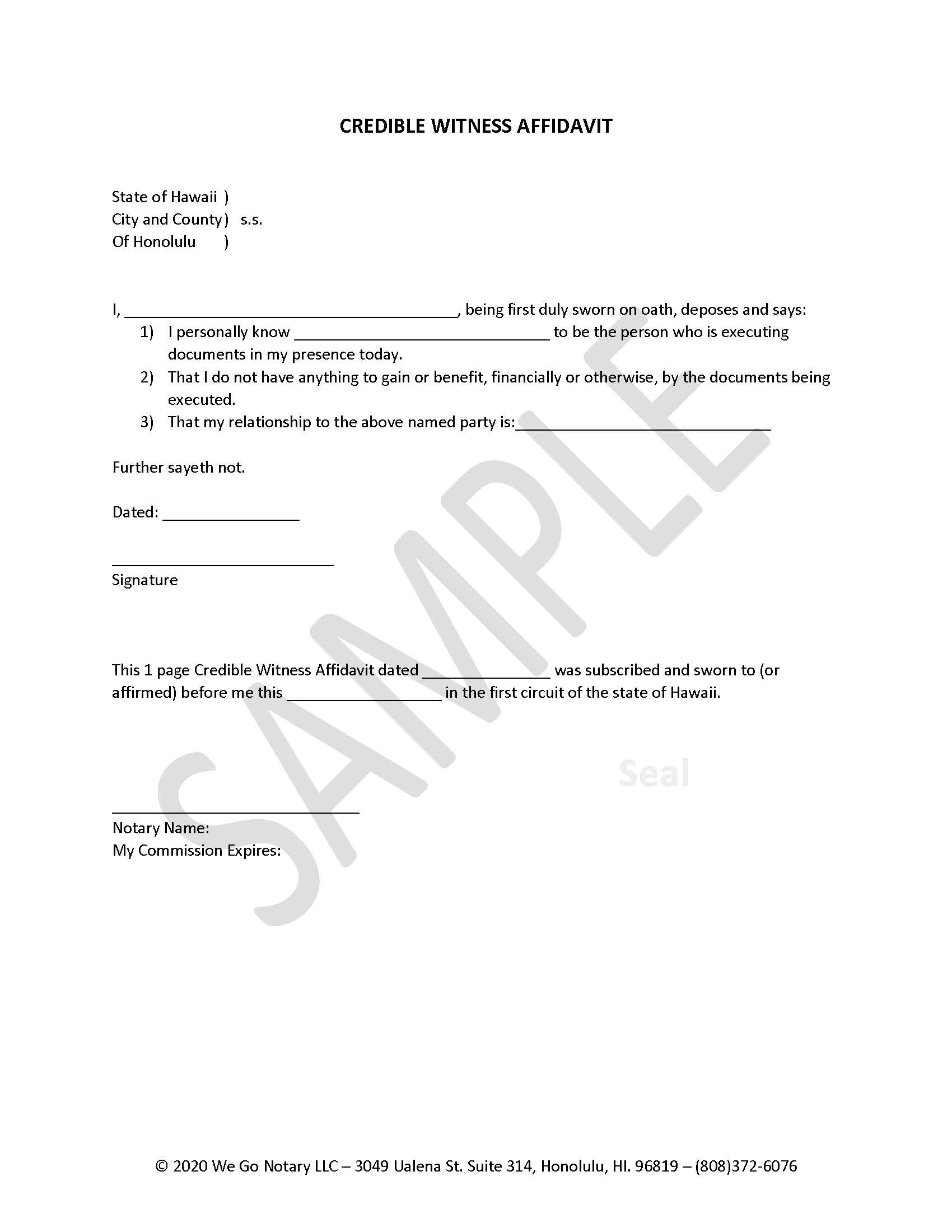 Subscribing Witness Witness Form Notary Public Ca Fillable - Printable ...